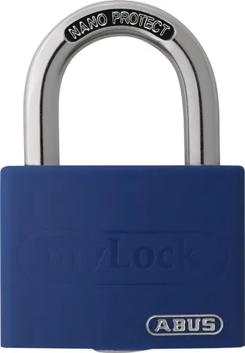 Zylindervorhangschloss T65AL/40 blau Lock-Tag Schlossk.-B.43mm Alu.versch.-schl.