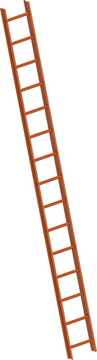 Layher Dachauflegeleiter 1051 gem. DIN 4567-4 15 Sprossen rot/RAL 8004