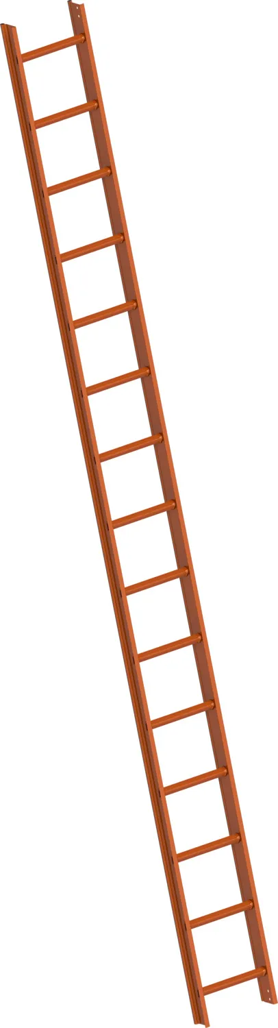 Layher Dachauflegeleiter 1051 gem. DIN 4567-4 15 Sprossen rot/RAL 8004
