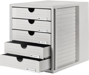 HAN Schubladenbox Systembox 1450-11 DIN C4 5Schubfächer lgr