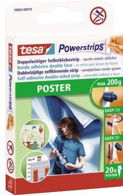 tesa Klebestücke Powerstrips Poster 58003-0079 14,5x33mm ws 20 St./Pack
