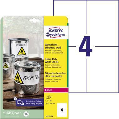 Avery Zweckform Etikett L4719-20 105x148mm ws 80 St./Pack.