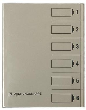 Bene Ordnungsmappe 83600GR DIN A4 6Fächer grau