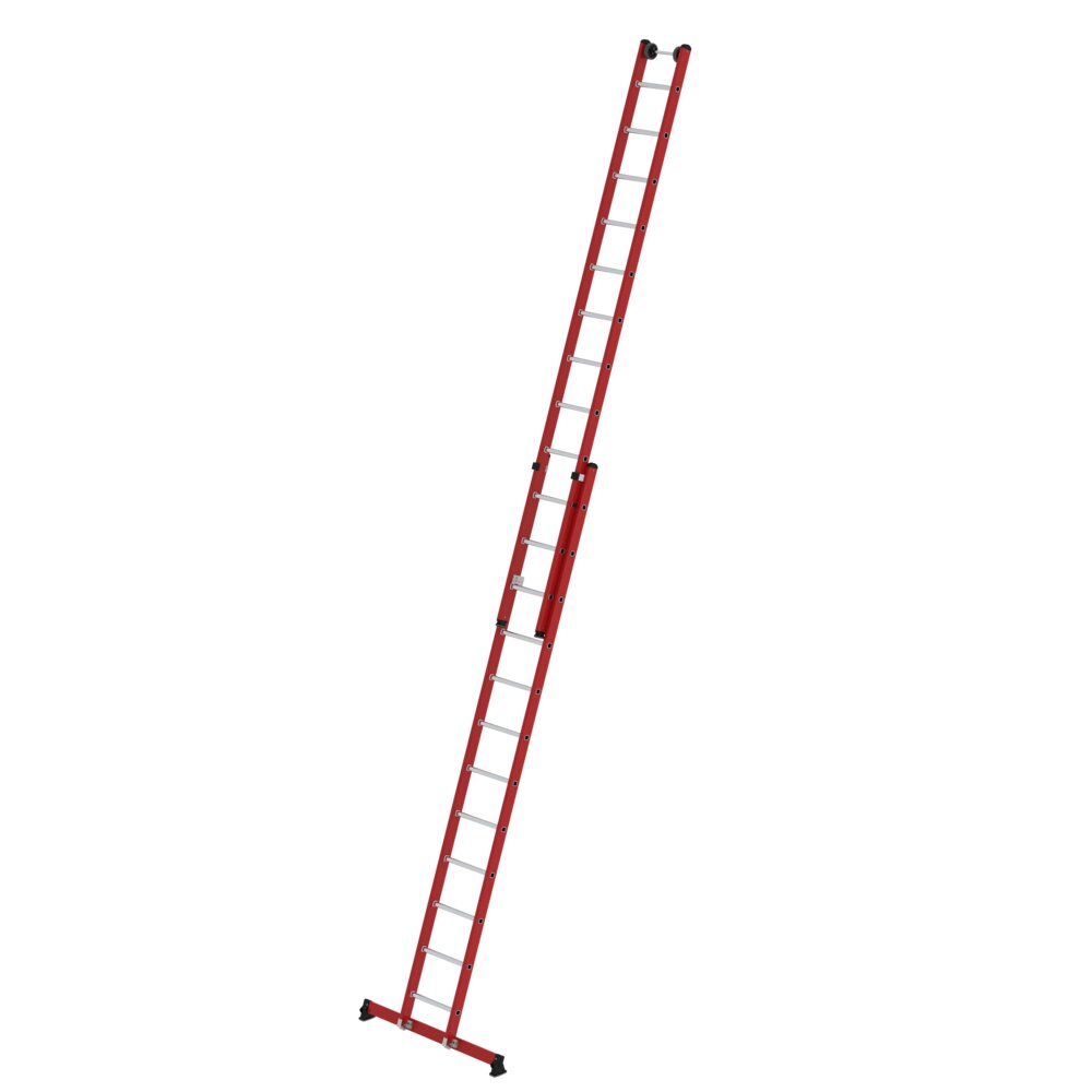 MUNK Sprossen-Schiebeleiter zweiteilig GFK/Alu mit nivello®-Traverse