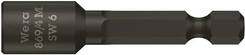 Steckschlüsseleinsatz 869/4M m.6-KT.-Antr.SW 6mm L.50mm m.Magnet WERA