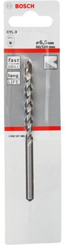 Bosch Betonbohrer Silver Percussion CYL-3 D.6,5mm Arbeits-L.60mm L.100mm