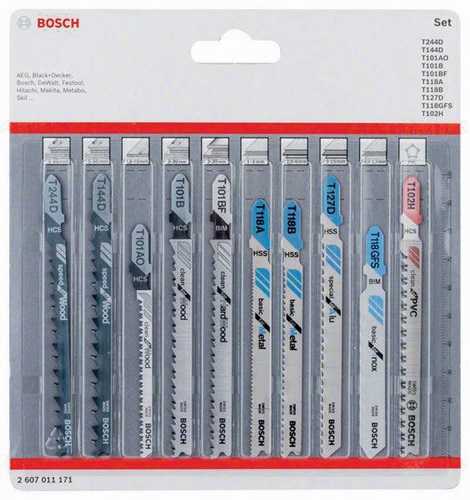 Bosch Stichsägeblatt-Set All in One 10tlg. m.T 244 D Speed for Wood u.a. 