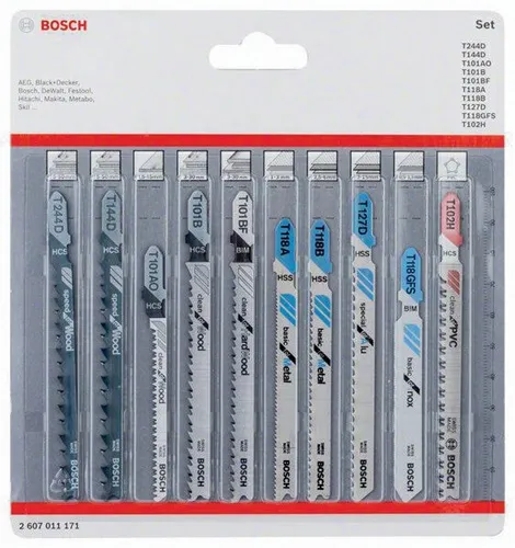 Bosch Stichsägeblatt-Set All in One 10tlg. m.T 244 D Speed for Wood u.a.