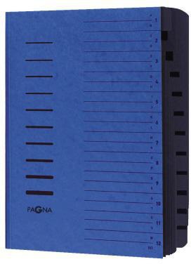 PAGNA Ordnungsmappe 24122-02 DIN A4 12Fächer A-Z/1-12 blau