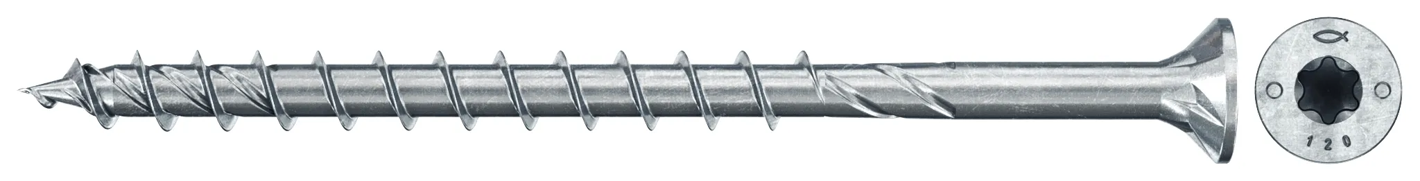 fischer PowerFast FPF II CTP 8,0 x 140 BC 50 Senkkopf mit Innenstern TX Teilgewinde galvanisch verzinkt blau passiviert