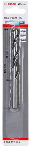 Bosch Metallspiralbohrer PointTeQ DIN388 Arbeits-L.81mm D.9mm Typ N