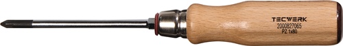 TECWERK Schraubendreher Gr.PZD 2 Klingen-L.100mm Holzgr.Rundkl.m.6KT Ans.