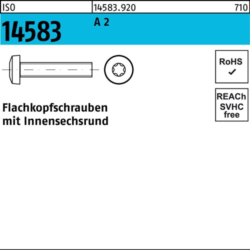 Flachkopfschraube ISO 14583 ISR M2,5x 5 A 2 1000 Stück