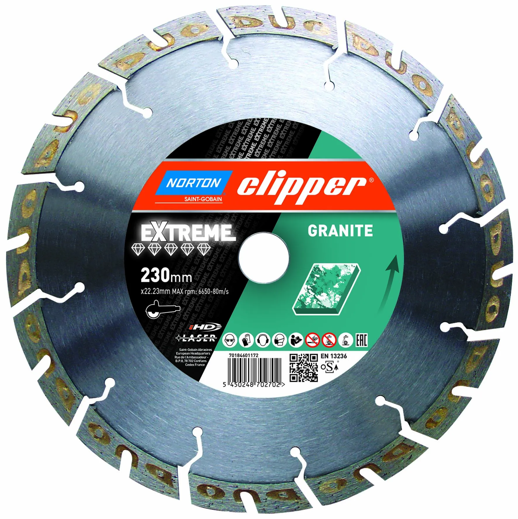 Norton Clipper Diamanttrennscheibe Extreme Granite - 230  x  22,23 mm