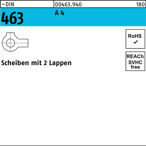 Scheibe DIN 463 m.2 Lappen 23 A 4 10 Stück