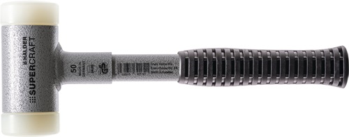 Schonhammer SUPERCRAFT Stahlrohr rückschlagfrei hart Nylon weiß HALDER
