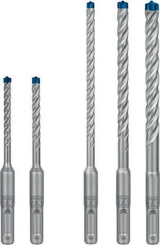 Bosch Hammerbohrersatz Expert plus 7X 5-tlg.SDS Plus Ku.-Kass.m.Euroloch