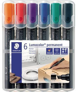 STAEDTLER Permanentmaker Lumocolor 350 WP6 2-5mm sortiert 6 St./Pack.