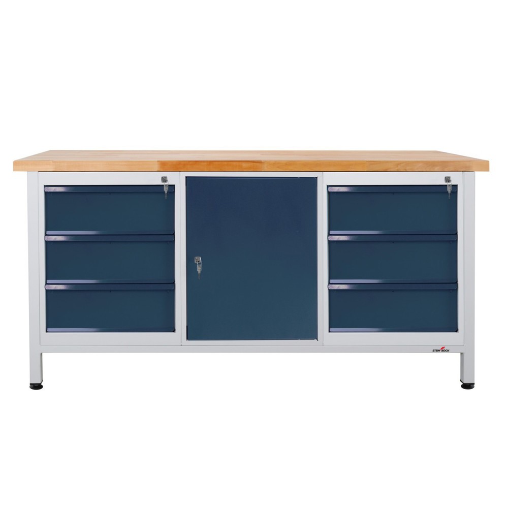 Steinbock® Werkbank Extra, 6 Schubladen, 1 Tür, TK 500 kg