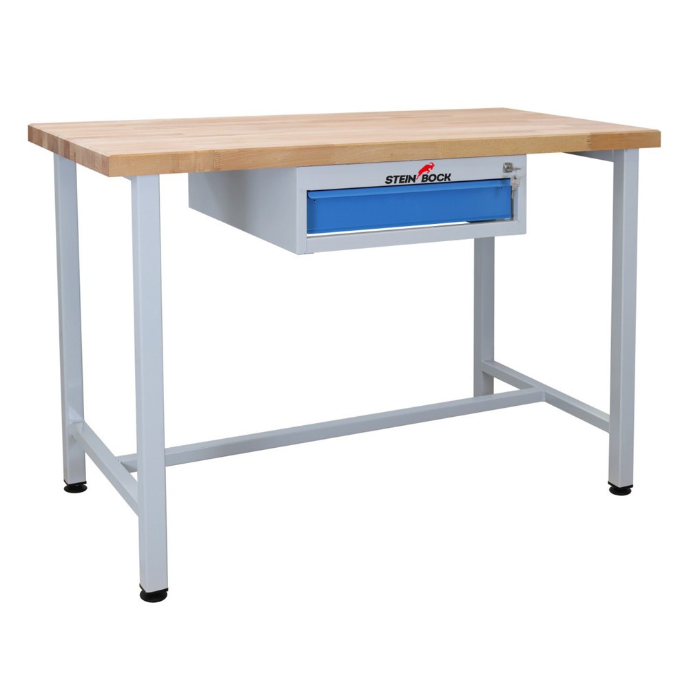 Steinbock® Werkbank Premium, 1 Schublade, TK 300 kg, HxBxT 840 x 1.200 x 600 mm