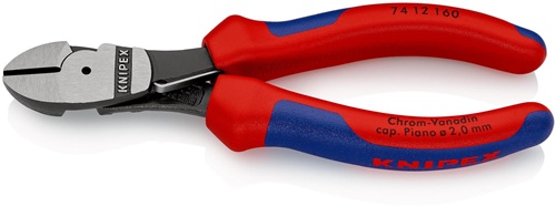 Kraftseitenschneider L.160mm pol.Form 1 Mehrkomp.-Hülle KNIPEX
