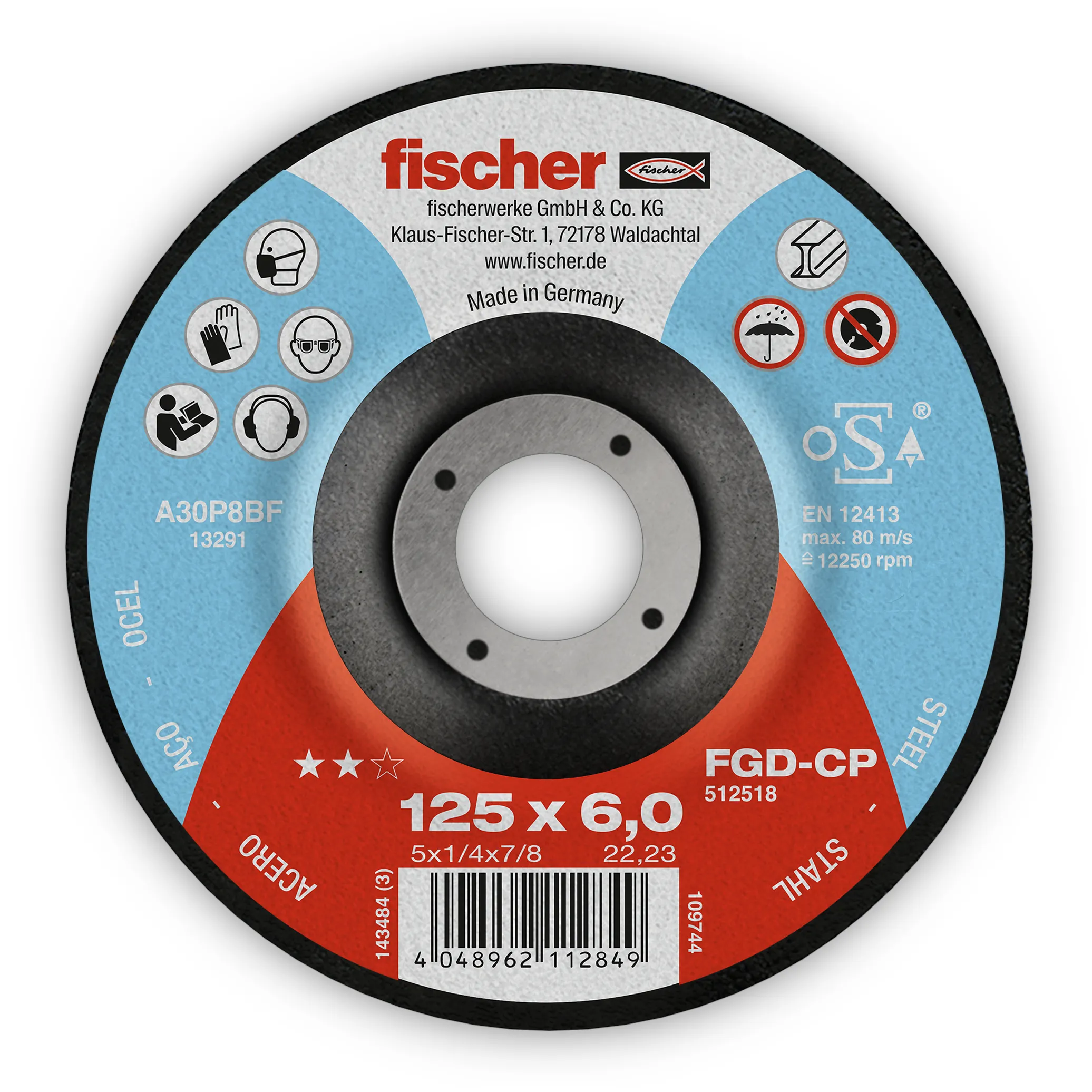 fischer Schruppscheibe FGD-CP 125 x 6,0 x 22,23 Carbon