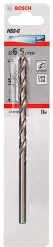 Bosch Metallbohrer HSS-G DIN340 Arbeits-L.97mm D.6,5mm L.139mm Typ N