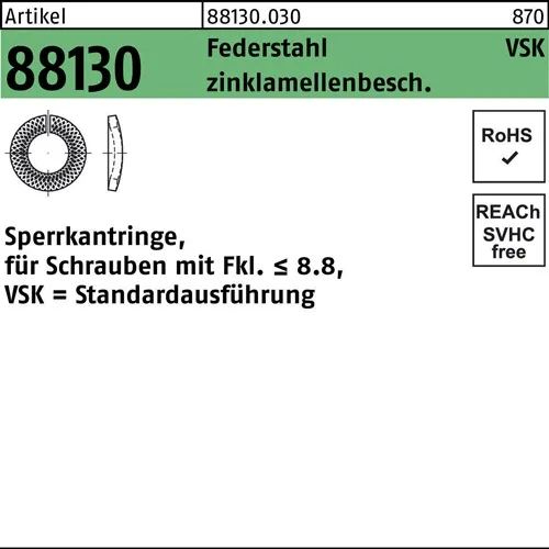 Sperrkantring R 88130 VSK 5x 9,2x1 Federstahl zinklamellenb. 5000St.