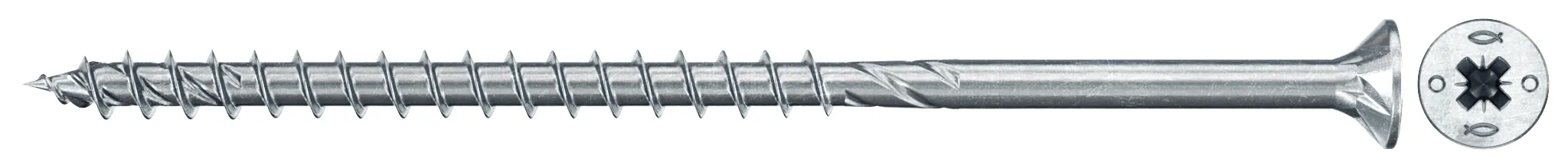 fischer PowerFast FPF II CZP 5,0 x 90 BC 100 Senkkopf mit Kreuzschlitz PZ Teilgewinde galvanisch verzinkt, blau passiviert