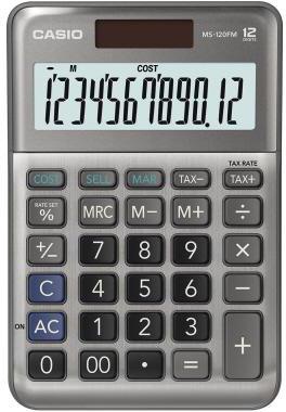 CASIO Tischrechner MS-120FM 12stellig Solar/Batterie gr