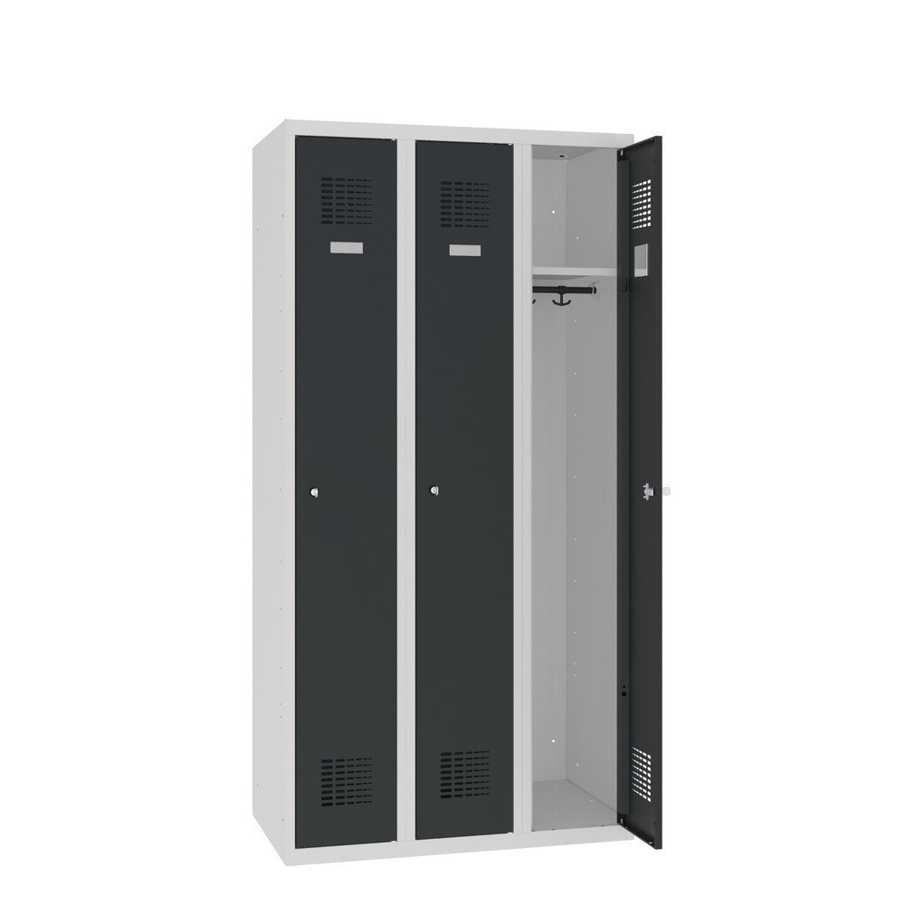 Steinbock® Spind, bodenstehend, 3 Abteile, Zylinderschloss