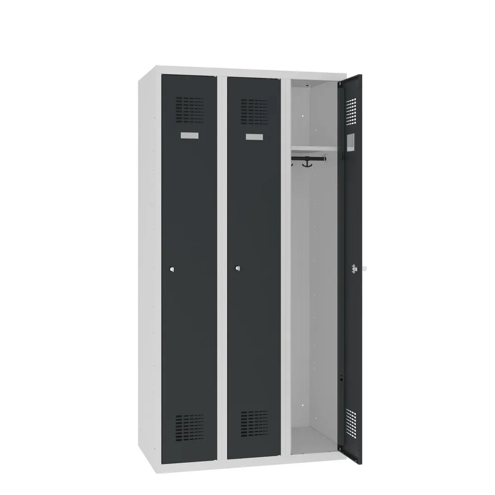 Steinbock® Spind, bodenstehend, 3 Abteile, Zylinderschloss