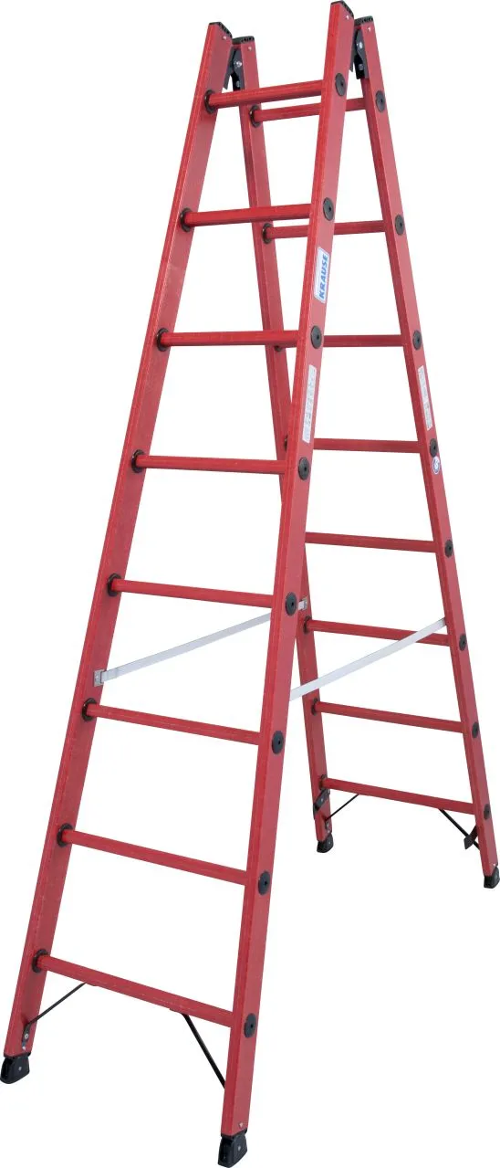 Krause STABILO Vollkunststoff-Sprossen-DoppelLeiter 2x8 Sprossen