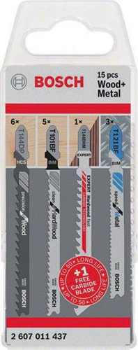 Bosch Stichsägeblatt-Set JSB Wood and Metal 15-tlg.HO 