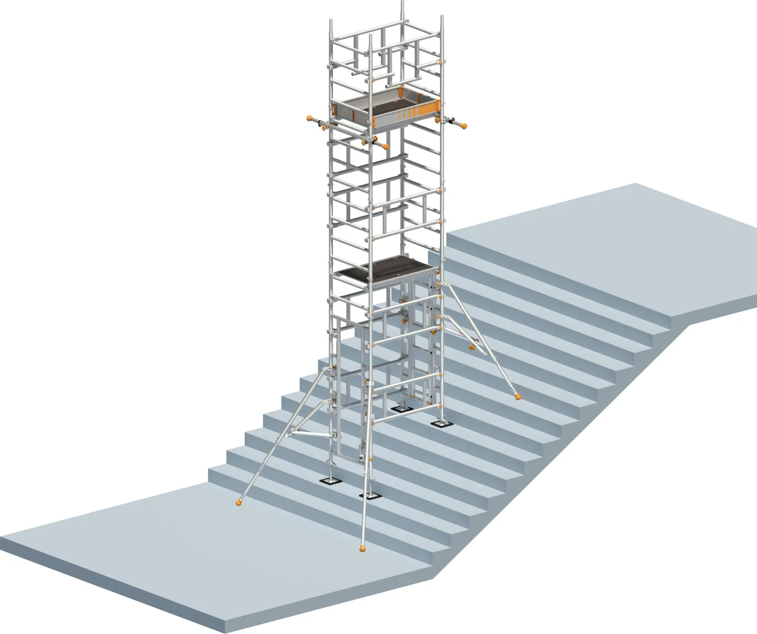 Layher Fahrgerüst SoloTower P2 SAFETYPLUS mit Treppen-Kit Typ: 1621195 | SH: 4,65 m / AH: 6,65 m