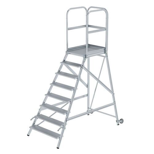 MUNK Podesttreppe mit Rollen und Griffen