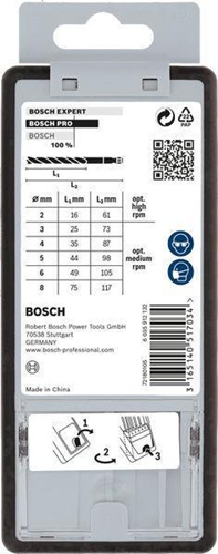 Bosch Holzspiralbohrer-Set PRO Wood Gr.A 7tlg. Arbeits-L.24-75mmmm D.2-8mm 6KT