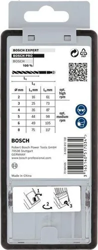 Bosch Holzspiralbohrer-Set PRO Wood Gr.A 7tlg. Arbeits-L.24-75mmmm D.2-8mm 6KT