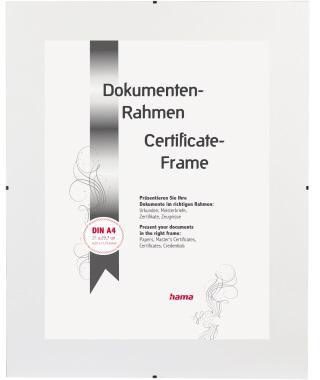 Hama Bilderrahmen Clip-Fix 00063120 21x29,7cm rahmenlos antireflex tr