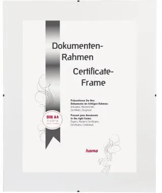Hama Bilderrahmen Clip-Fix 00063120 21x29,7cm rahmenlos antireflex tr