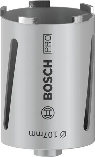 Bosch Diamanttrockenbohrkrone PRO Arbeits-L.107mm D.150 G 1/2Zoll 6 Seg.
