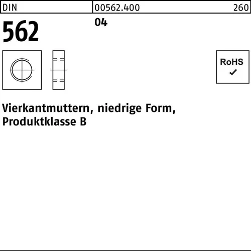 Vierkantmutter DIN 562 niedrige FormM3 Automatenstahl 1000 Stück
