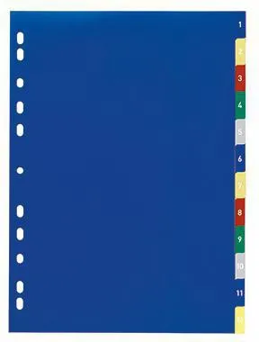 DURABLE Register 1-12 675027 DIN A4 PP farbig