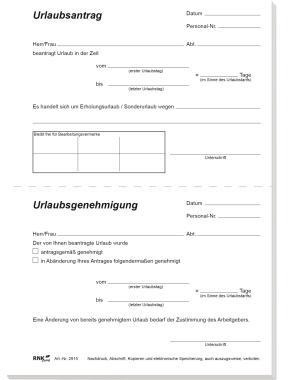 RNK Urlaubsantrag 2915 DIN A5 50Blatt