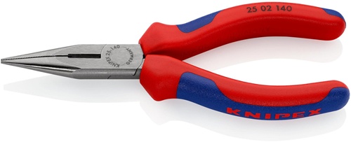 Flachrundzange L.140mm flach/rund ger.pol.Mehrkomp.-Hüllen KNIPEX