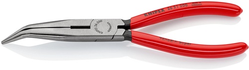Flachrundzange L.200mm pol.40Grad gew.Ku.-Überzug KNIPEX
