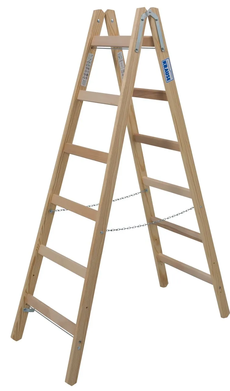 Krause STABILO Sprossen-DoppelLeiter Holz 2x6 Sprossen