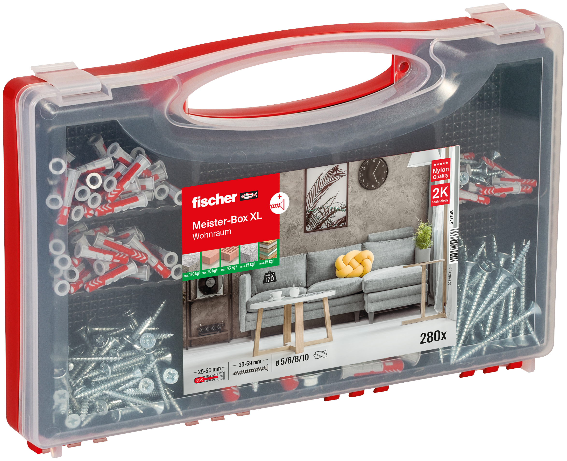 fischer Meister-Box XL Wohnraum + Schrauben (280 Teile)