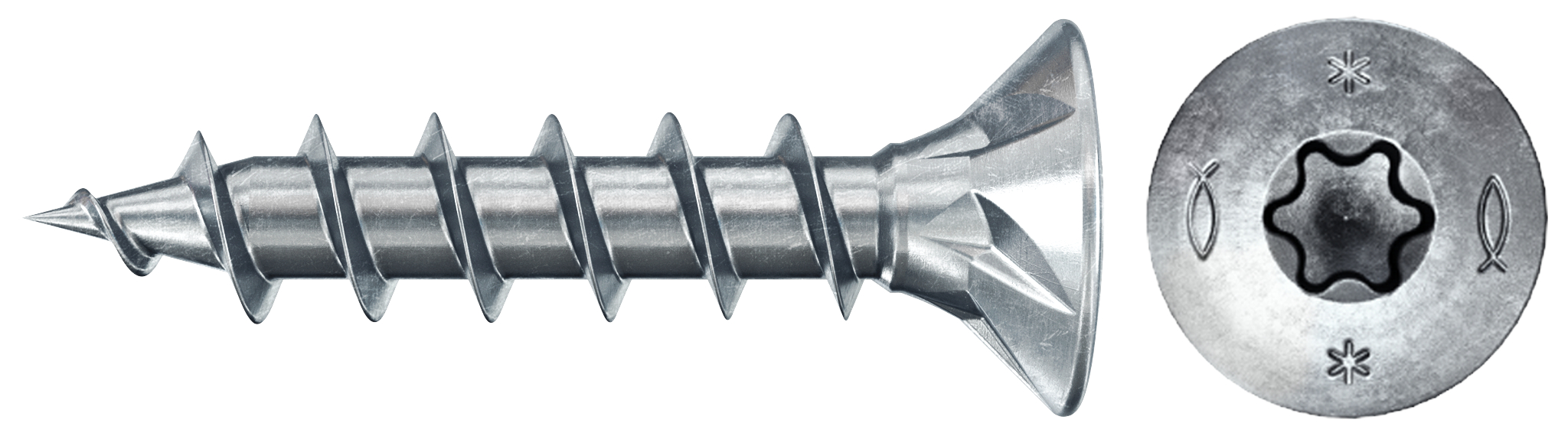 fischer PowerFast FPF II CTF 3,5 x 20 BC 1000 Senkkopf mit Innenstern TX Vollgewinde galvanisch verzinkt, blau passiviert