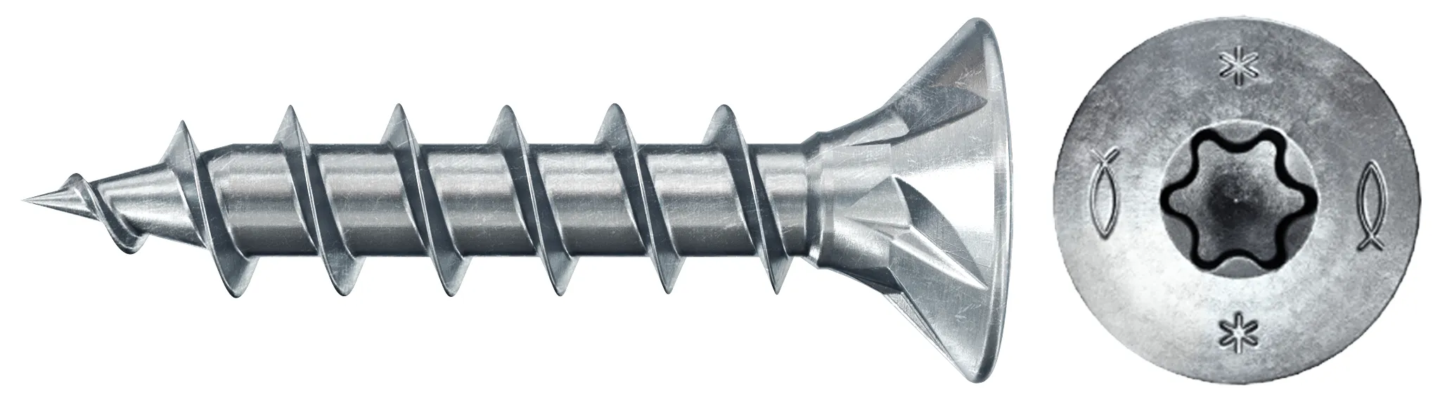 fischer PowerFast FPF II CTF 3,5 x 20 BC 1000 Senkkopf mit Innenstern TX Vollgewinde galvanisch verzinkt, blau passiviert